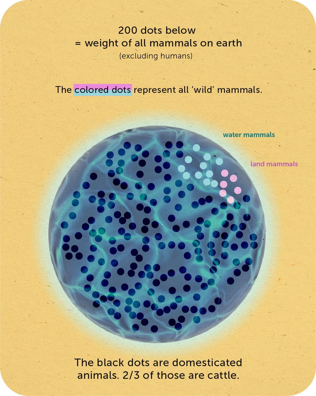 Visualizing the ratio of wild mammals and enslaved mammals